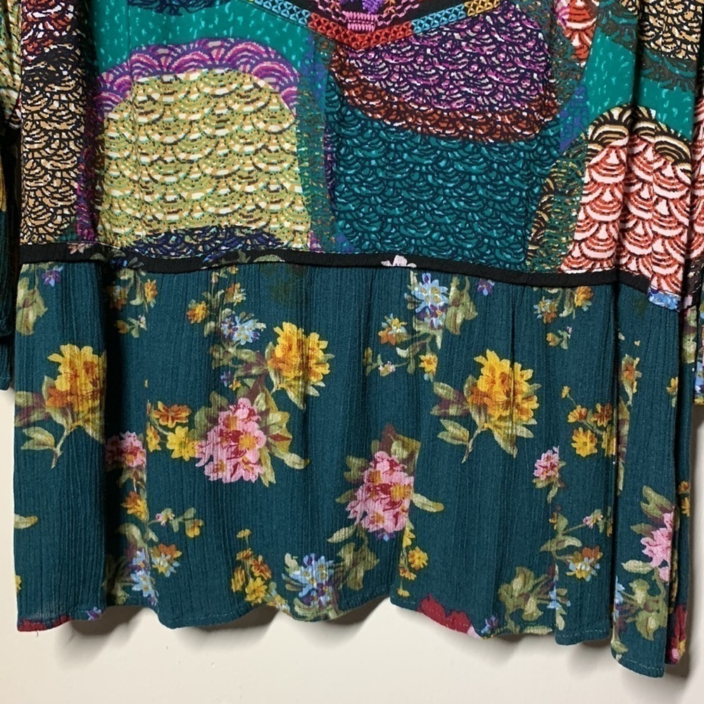 Caleaas Multi Pattern Embroidered Top, S - Picture 4 of 8